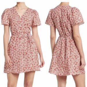 Madewell Packed Picnic Daisy Floral Short Sleeve Wrap Mini Dress Size Large